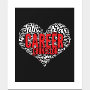 Career counselor Heart Shape Word Cloud product Posters and Art